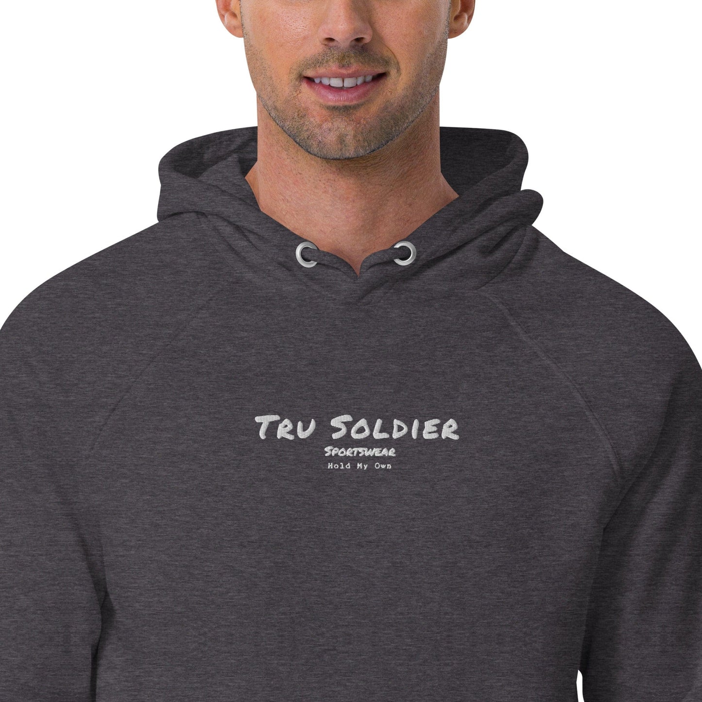Tru Soldier Sportswear  Charcoal Melange / XS Eco Embroidered Hoodie