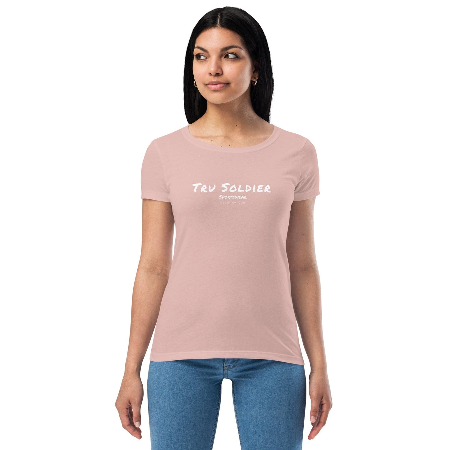 Tru Soldier Sportswear  Desert Pink / XS Women’s fitted t-shirt