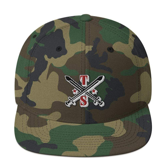 Tru Soldier Sportswear  Green Camo Snapback Logo Hat