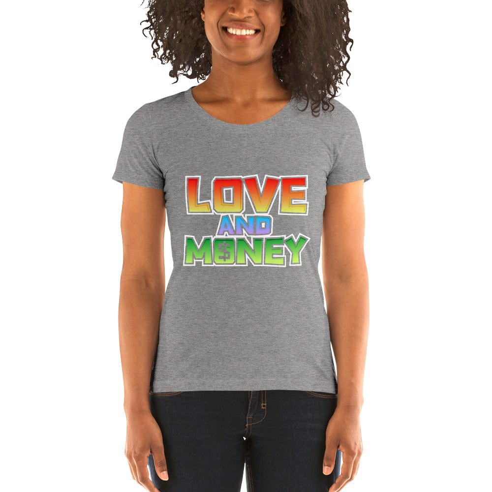 Tru Soldier Sportswear  Grey Triblend / S Ladies' Love and money short sleeve t-shirt