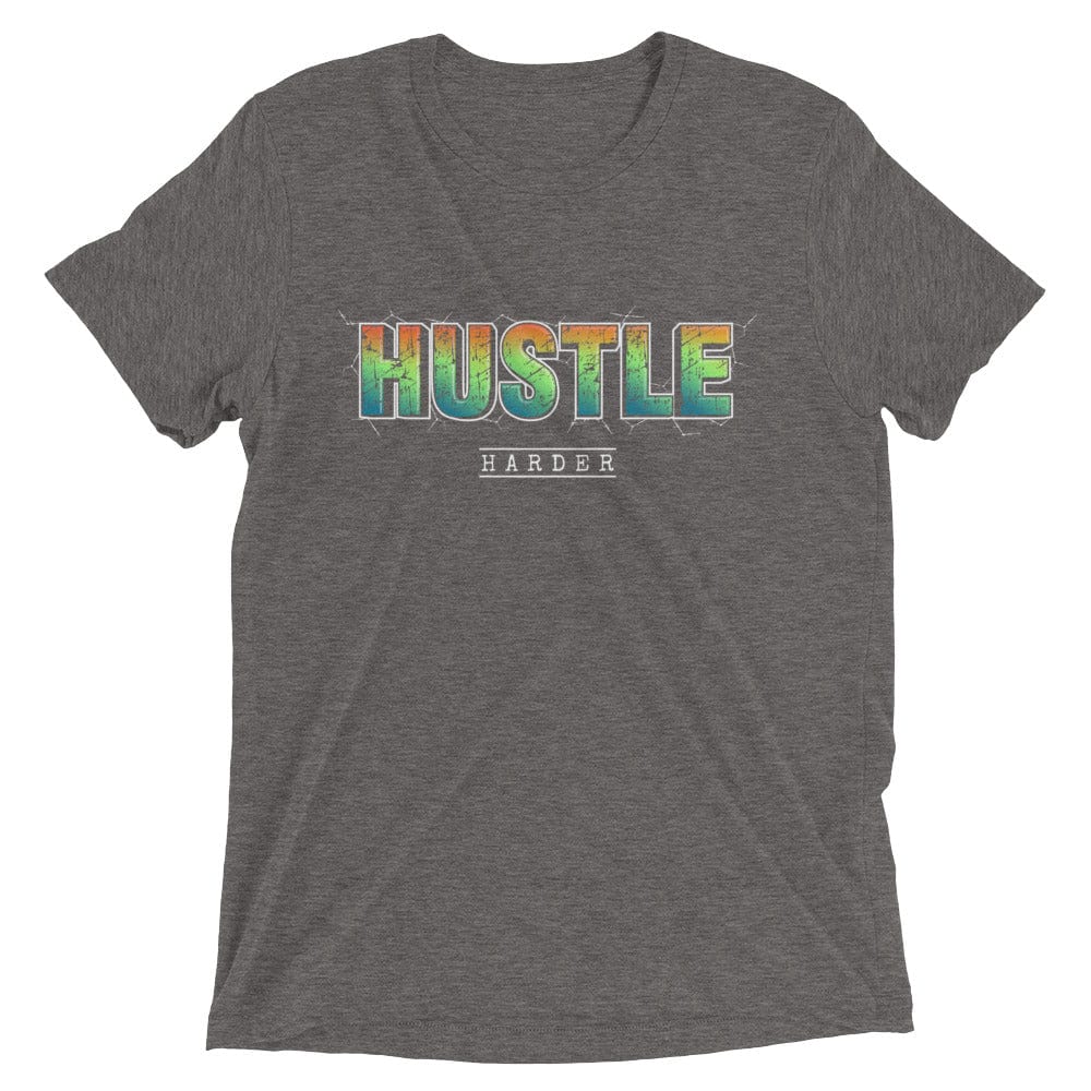 Tru Soldier Sportswear  Grey Triblend / XS Hustle Harder t-shirt