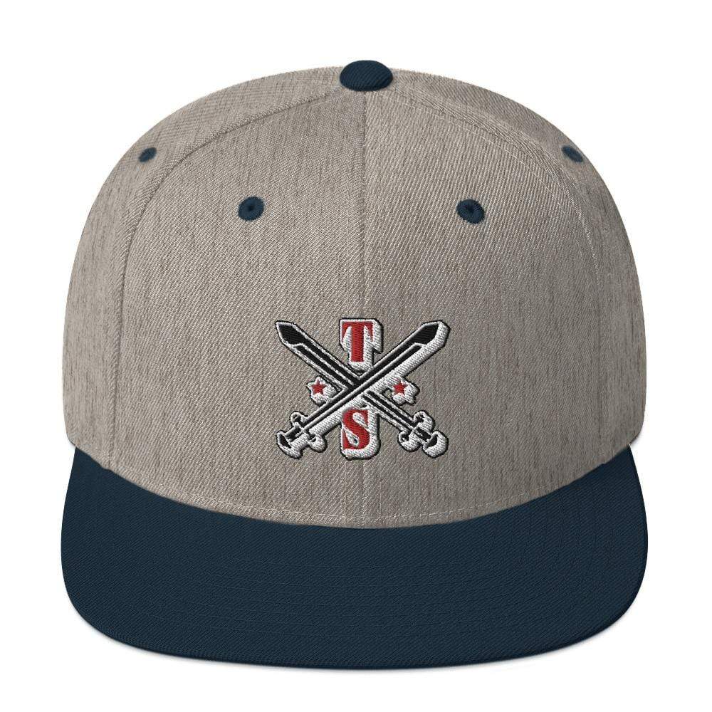 Tru Soldier Sportswear  Heather Grey/ Navy Snapback Logo Hat
