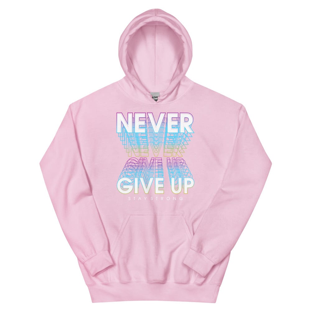 Tru Soldier Sportswear  Light Pink / S Never Give Up Hoodie