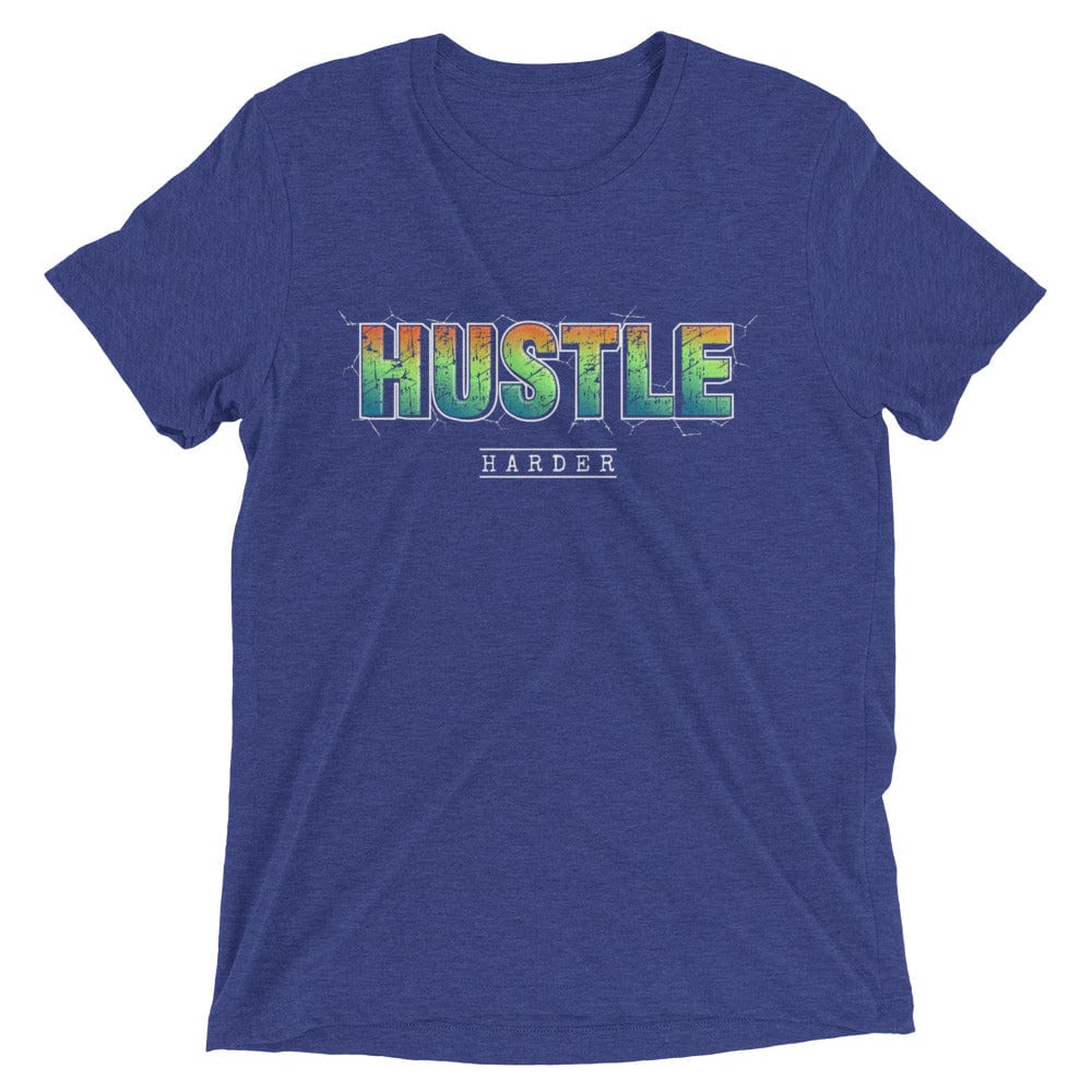 Tru Soldier Sportswear  Navy Triblend / XS Hustle Harder t-shirt