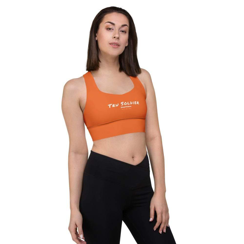 Tru Soldier Sportswear  Orange Longline sports bra