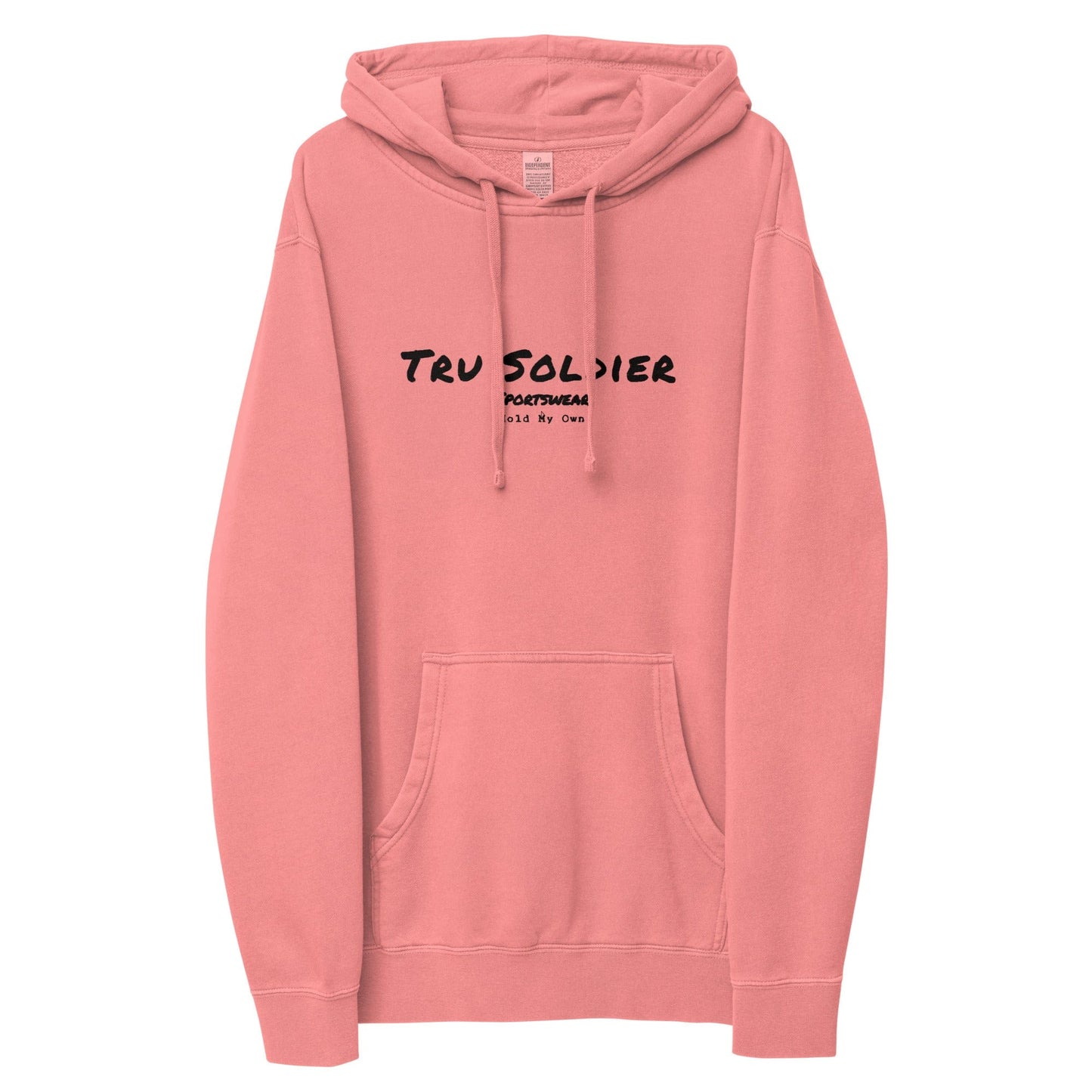 Tru Soldier Sportswear  Pigment Pink / S Signature embroidered Unisex pigment-dyed hoodie