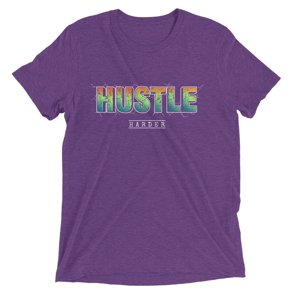 Tru Soldier Sportswear  Purple Triblend / XS Hustle Harder t-shirt