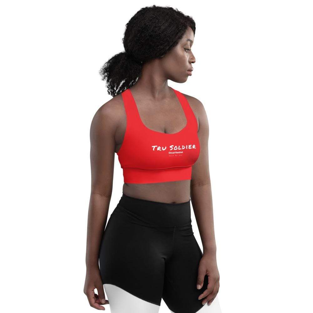 Tru Soldier Sportswear  Red Longline sports bra