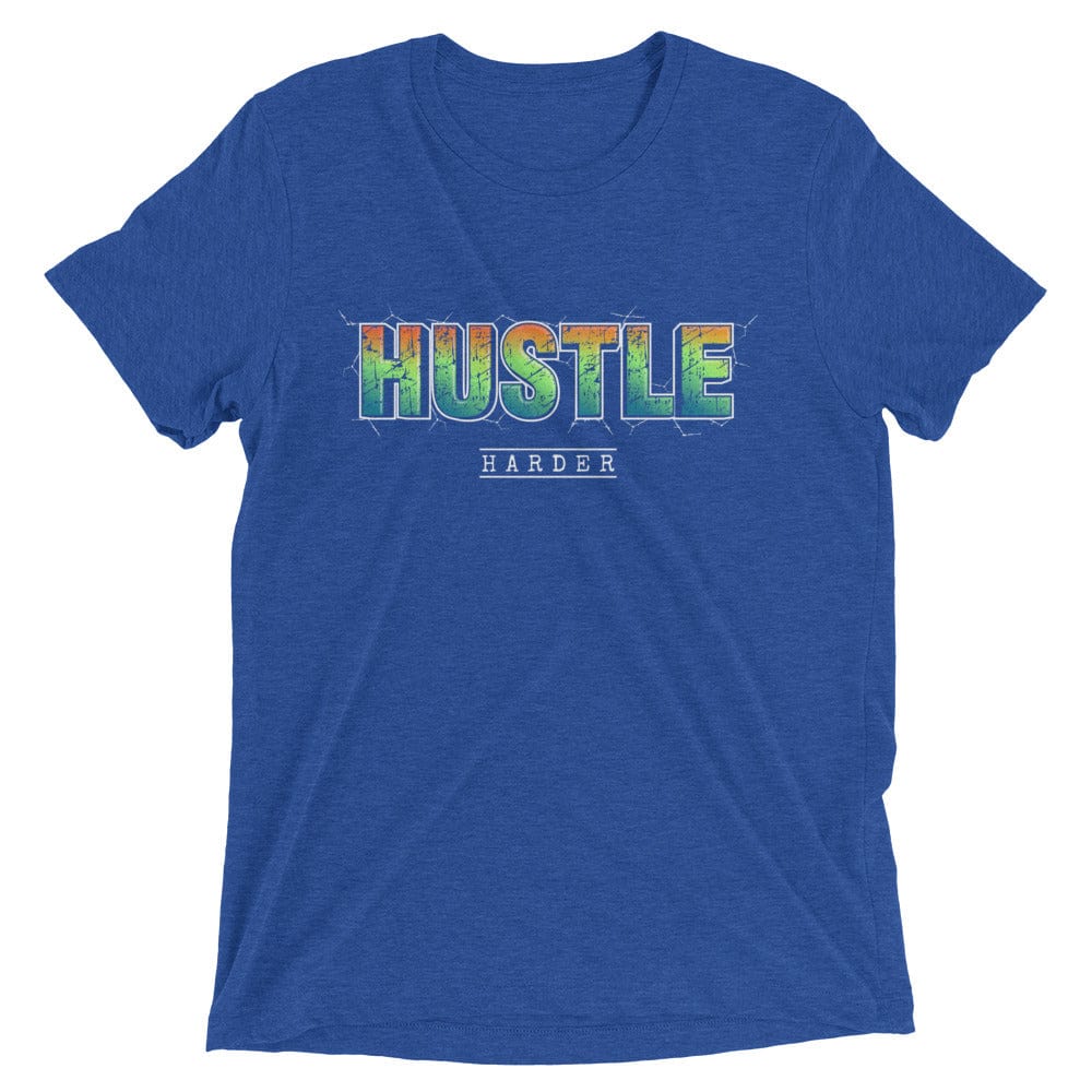 Tru Soldier Sportswear  True Royal Triblend / XS Hustle Harder t-shirt