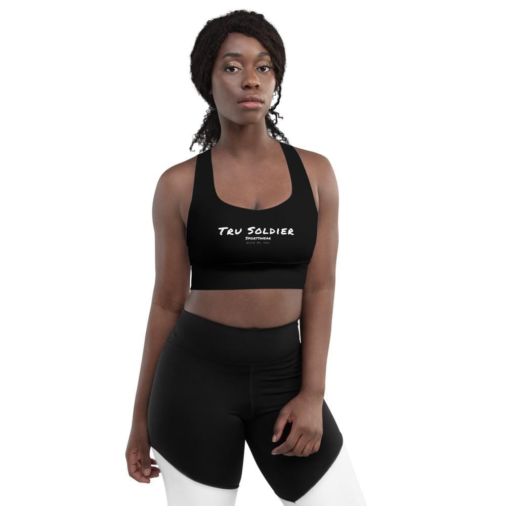 Tru Soldier Sportswear  XS Black Longline sports bra