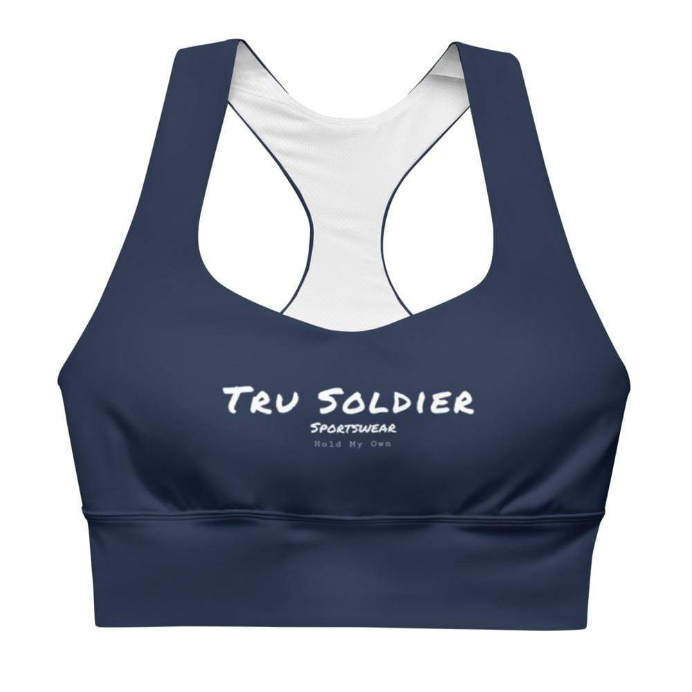 Tru Soldier Sportswear  XS Navy Longline sports bra