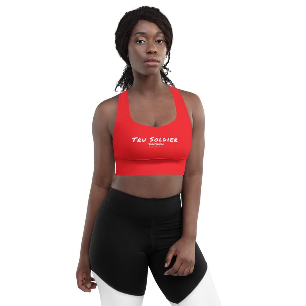 Tru Soldier Sportswear  XS Red Longline sports bra