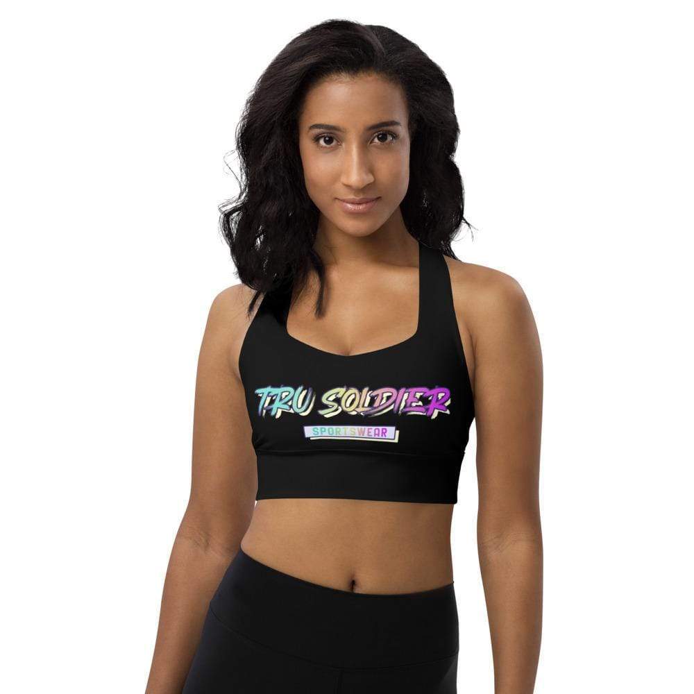 Tru Soldier Sportswear  XS Summer 2021 Black Longline sports bra